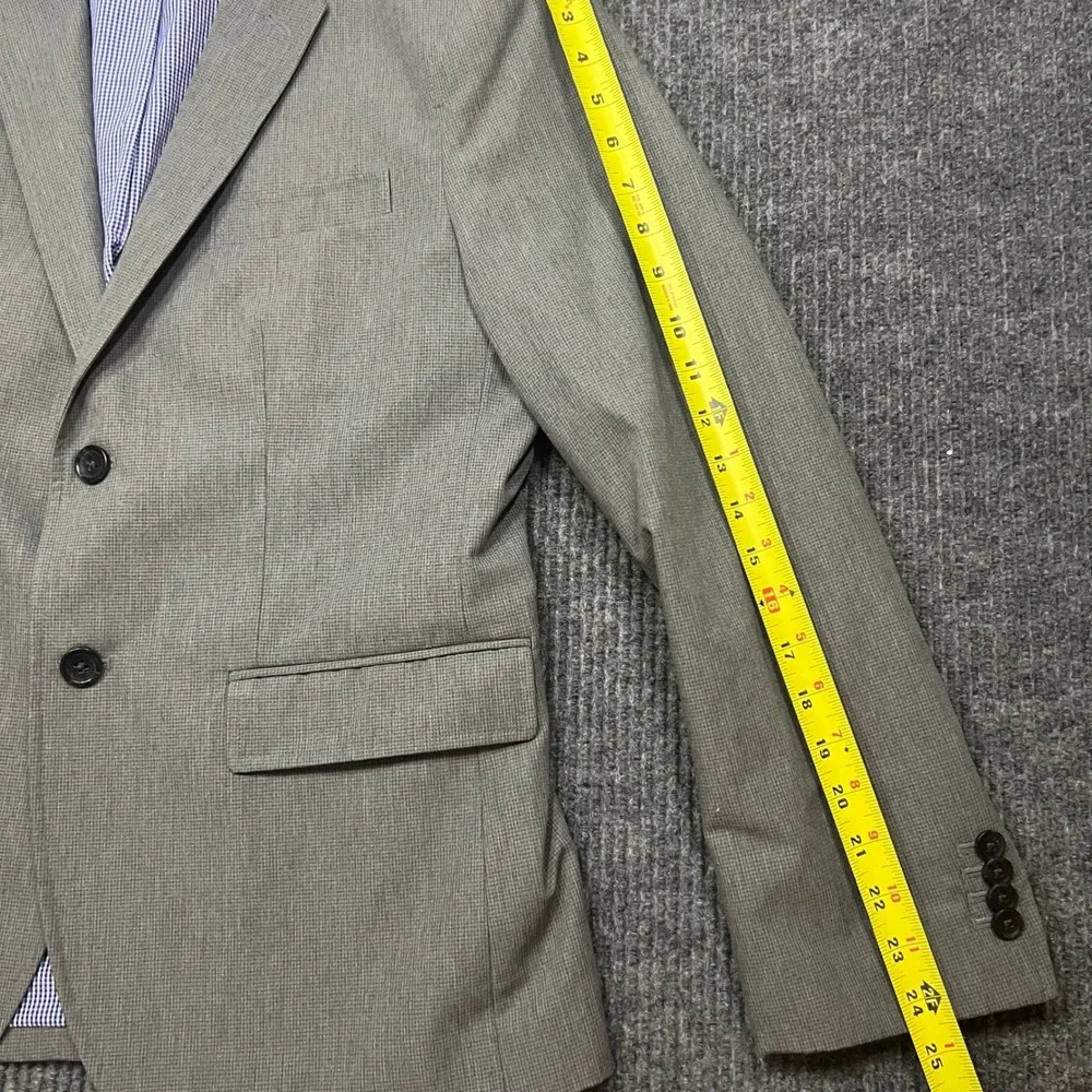 Banana Republic Mens 40S Grey No Iron Tailored Fit Blazer Sport Coat Micro Check